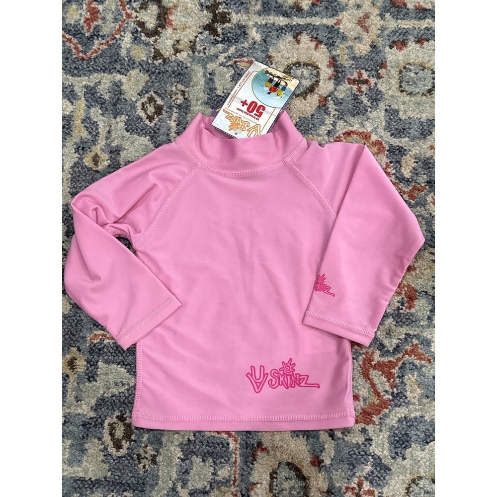 UV Skinz Rash Guard Girls 12M Pink Long Sleeve UPF 50+ Sun Shirt NWT Flawed*
